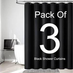 lot 63761 image: 3 Pack Fabric Shower Curtain Liner with Magnets, Shower Curtain with Rustproof Metal Grommets and Waterproof Hotel Quality, 72 x 72 Machine Washable - Retail $23