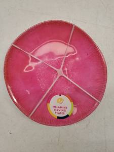lot 63766 image: Pink Melamine Serving Plates Set of 4