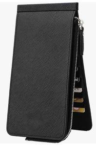 lot 63773 image: Multifunctional Long Wallet, Women Zipper Pocket Leather Credit Card Holder Bifold Wallet, with 26 Card Slots. - Retail $16