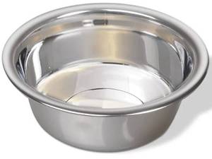lot 63776 image: Van Ness Pets Medium Lightweight Stainless Steel Dog Bowl, 32 OZ Food And Water Dish, Natural - Retail $8
