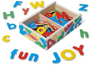 lot 63782 image: 4553112-Melissa & Doug Wooden Alphabet Magnets in A Box, 1 Ea - Retail $21