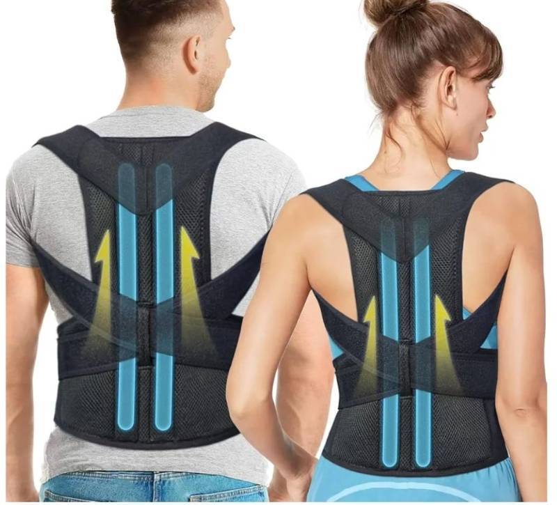 lot 57657 image: Back Brace Posture Corrector for Women and Men Back Lumbar Support Shoulder Posture Support for Improve Posture Provide and Back Pain Relief Medium(Pack of 1) - Retail $49