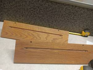 lot 299 image: Small Wooden Display Shelves lot of 2
