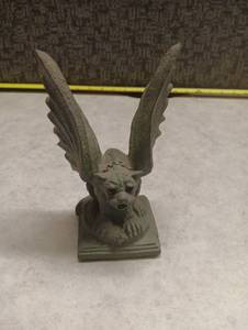 lot 327 image: Winged Gargoyle Figurine with Stone-Look Finish