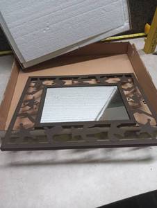 lot 339 image: Western Themed Metal Framed Wall Mirror
