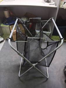 lot 340 image: Folding Mesh Hamper with Metal Frame