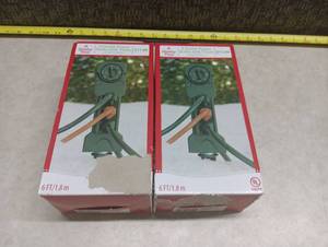 lot 346 image: Holiday Time 3 Outlet Outdoor Power Stake with Timer - Set of 2