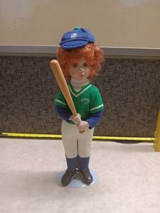 lot 356 image: Sluggers No. 10 Red-Haired Baseball Player Doll with Bat and Stand