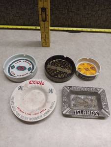 lot 363 image: Lot of 5 Souvenir Ashtrays - Las Vegas, Cancun, Hawaiian Islands & Coors Beer