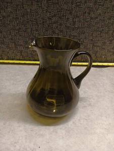 lot 396 image: Olive Green Glass Pitcher