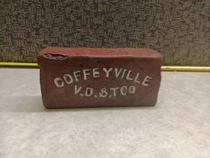 lot 398 image: Coffeyville V.D.S.T Co. Marked Red Clay Paving Brick