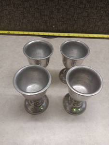lot 408 image: Set of 4 Pewter Goblets USA Made
