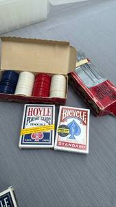 lot 888067 image: Poker Chip Set with Playing Cards Collection