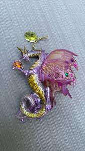 lot 888098 image: Purple Fantasy Dragon Christmas Ornament with Translucent Wings