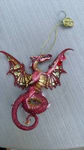 lot 888099 image: Red Dragon Christmas Ornament with Wings
