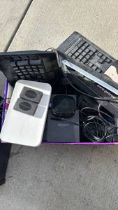 lot 888127 image: HP Desktop Tower Computer with Speakers and Electronics Bundle