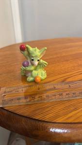 lot 888154 image: Whimsical Dragons The Juggler Green Dragon Figurine by Neal Musgrave