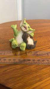 lot 888163 image: Whimsical Dragon with Hedgehog Figurine - The Hedgehogs Joke by FLambro