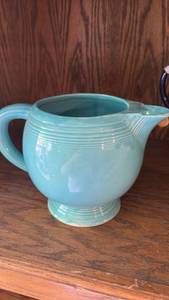 lot 6511 image: Vintage Fiesta Ice Lip Pitcher in Turquoise Glaze for Sale  Circa 1937-1946