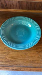 lot 6519 image: Fiesta HLC USA Turquoise Saucers Set of 2