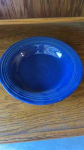 lot 6523 image: Fiesta Cobalt Blue Wide Rim Soup Bowl