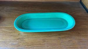 lot 6530 image: Fiesta HLC USA Turquoise Oval Bread Tray
