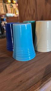 lot 6534 image: Fiesta Ware Ceramic Juice Tumbler Cups Set of 4