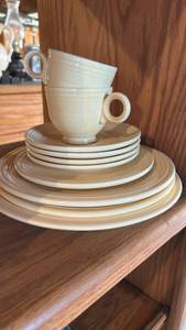 lot 6538 image: Fiesta Ivory Dinnerware Set with Cups, Saucers, and Plates