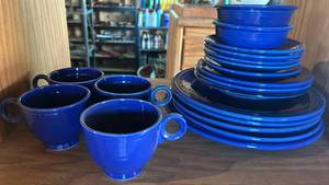 lot 6541 image: Fiesta Cobalt Blue Dinnerware Set