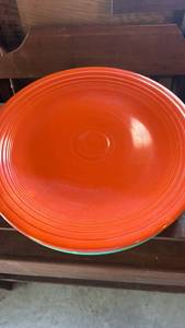 lot 6545 image: Vintage Fiesta Pottery 15 Chop Plate in Original Red Glaze for Sale  Circa 1936-1942