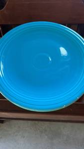 lot 6546 image: Vintage Fiesta Pottery 15 Chop Plate in Original Turquoise Glaze For Sale  Circa 1937-1959
