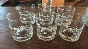 lot 6485 image: Canadian Club Classic 12 Whisky Rocks Glasses Set of 6
