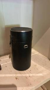 lot 60619 image: Black Leather Camera Lens Case Cylinder