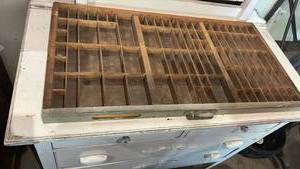 lot 60630 image: Hamilton Wooden Letterpress Printers Type Drawer Tray 32x17