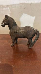 lot 60636 image: Beauty Cast Iron Horse Still Bank