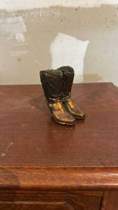 lot 60659 image: Miniature Metal Cowboy Boots Figurine