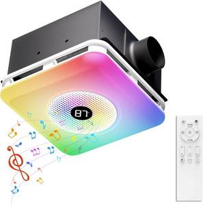 lot 7702 image: $122 BSEED Bathroom Exhaust Fan with Bluetooth Speaker, 230 CFM