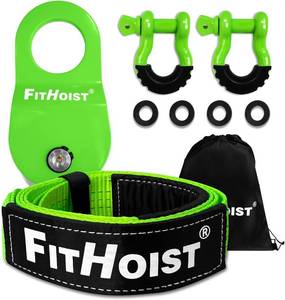 lot 7714 image: $60 Offroad Recovery Kit Snatch Block 10T, Tree Saver Strap 3x8
