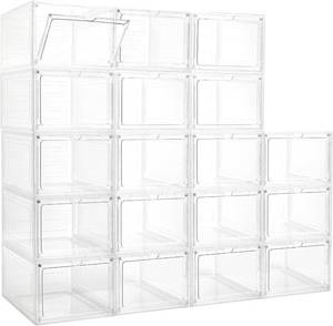 lot 7723 image: $96 LXLXXL 18 Pack Storage Bins with Lids, 19 Qt Stackable Clear