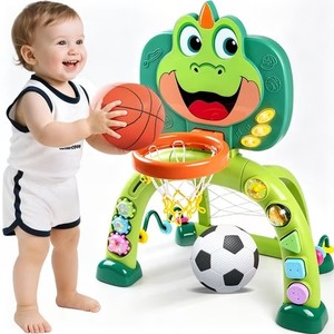 lot 7736 image: Marstone Toddler Basketball Hoop & Soccer Goal Toys with Sound