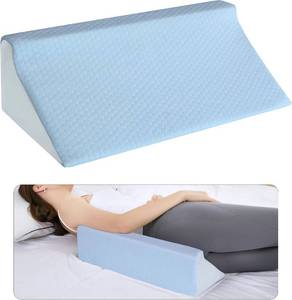 lot 7749 image: Wedge Pillow for Side Sleepers - Memory Foam Back Support