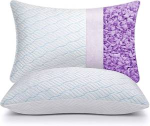 lot 7760 image: WISHSMILE King Size Shredded Memory Foam Pillows, 2 Pack, Cooling