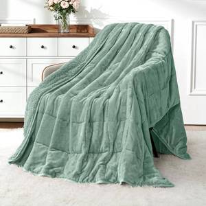 lot 7770 image: $80 Uttermara Weighted Blanket 20lb Queen 60x80 Sage Green