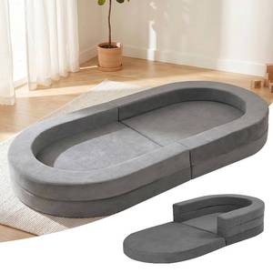 lot 7772 image: $75 Travel Toddler Bed 3-in-1 Portable Foldable Lounger Grey