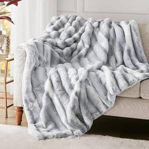 lot 7782 image: Hyde Lane Faux Rabbit Fur Throw Blanket 50x60