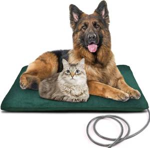 lot 7788 image: $47 PETNF Outdoor Heated Pet Bed with Waterproof Cover, Temp Control