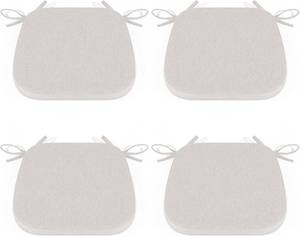 lot 7796 image: $47 Shinnwa Kitchen Chair Cushions, 4 Pack, 15 x 15.5 in, Off White
