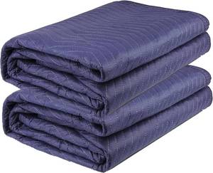 lot 7797 image: 2-Pack Heavy Duty Moving Blankets 80x72 Quilted for Blue Furniture