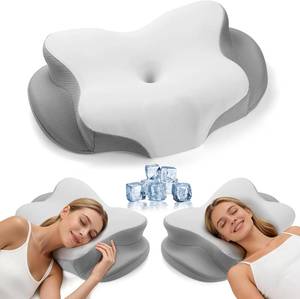 lot 7817 image: Cervical Neck Pillow - Cooling, Ergonomic Memory Foam for Sleepers