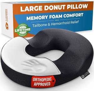 lot 7821 image: 5 STARS UNITED Donut Pillow Hemorrhoid Tailbone Cushion   Large